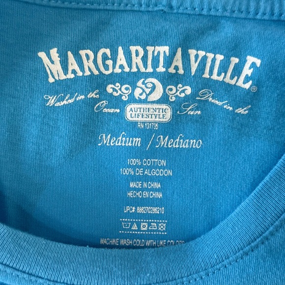 Margaritaville Surf's Up‎ Blue Graphic T-Shirt Medium Womens Surfing Tee - Picture 5 of 7
